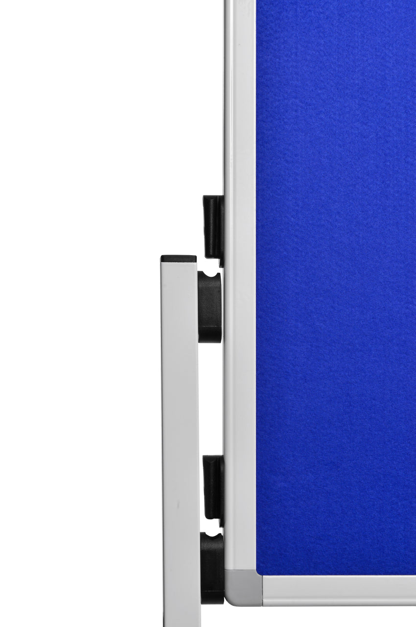 Legamaster Moderationswand Economy – Filz, mit Rollen, doppelseitig – 120 × 150 cm – Blau, Alurahmen
