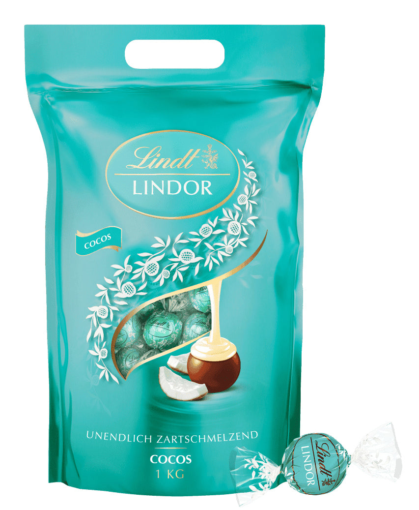 Lindt LINDOR Kugeln – Kokosnuss – 80 Stück, 1 kg