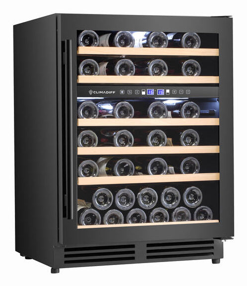 Climadiff Weinkühlschrank CBU50D2B – 138 l, 220/240 V, Kompressor, Energieeffizienzklasse F