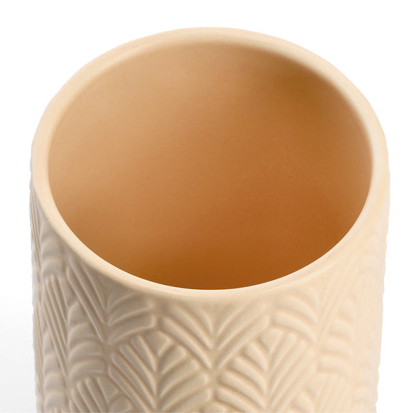 Zeller Present Vorratsdose 720 ml, Ø 10 × 15 cm, Keramik/Bambus, Aprikose
