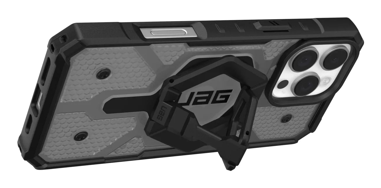 Urban Armor Gear UAG Pathfinder Backcover – für Apple iPhone 16 Pro Max, mit Ständer, TPU, Asche/Schwarz, bis 5,4 m Sturzsicher
