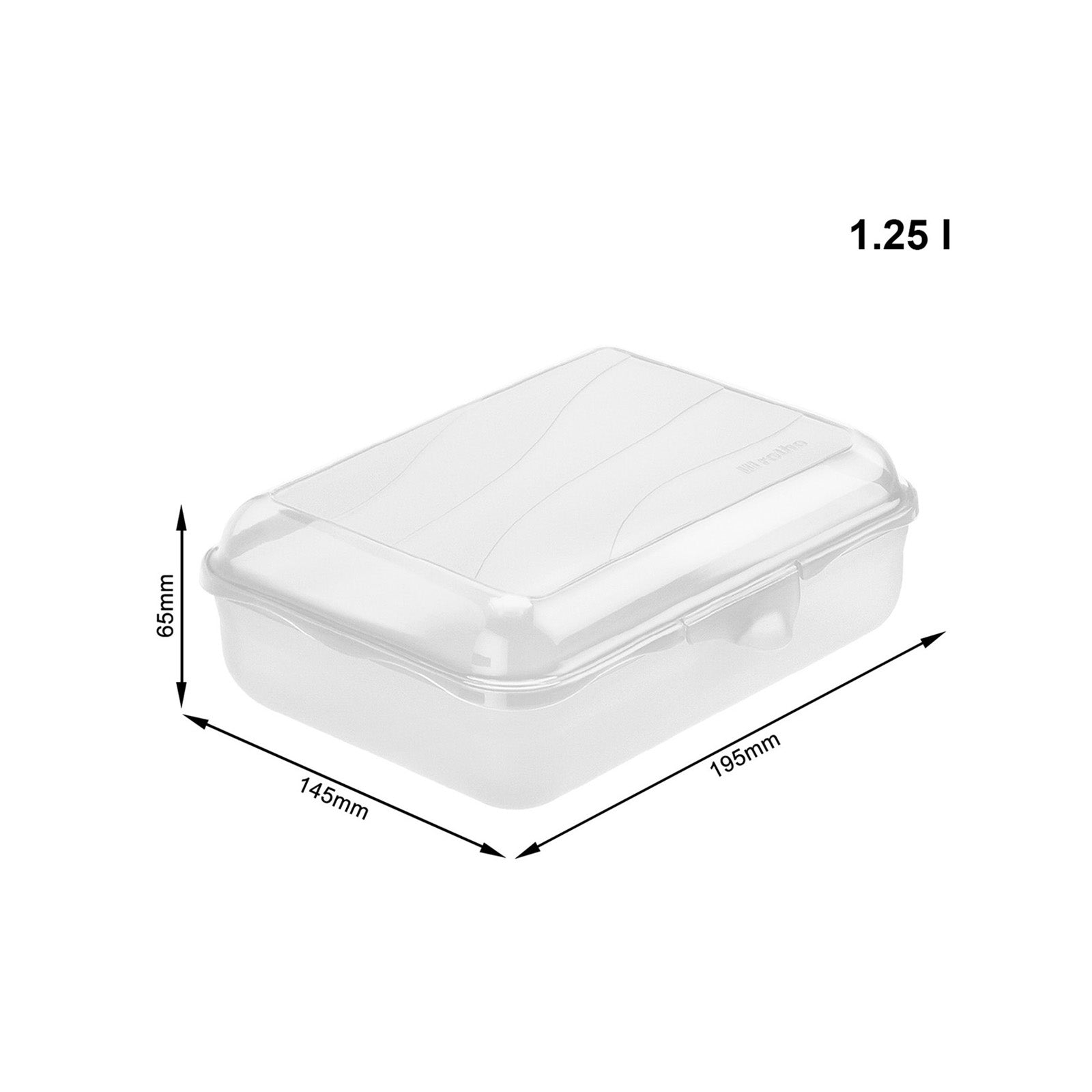 Rotho Lunchbox 1,25 l, 19,5 × 14,5 × 6,5 cm, Polypropylen (PP), transparent, BPA-frei