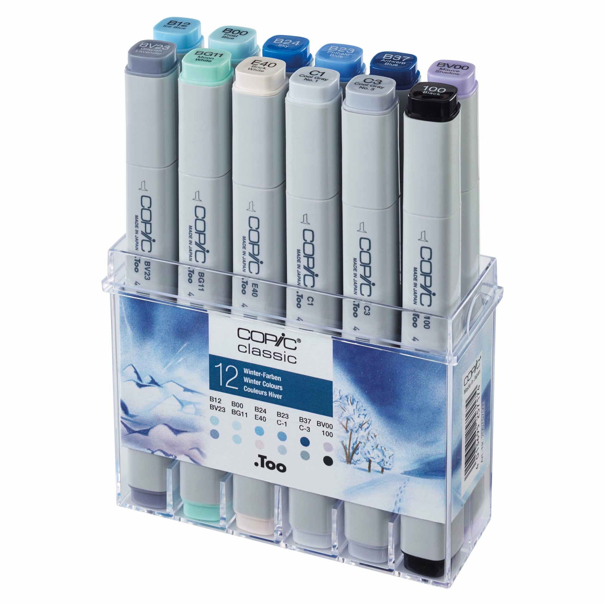 Copic Classic Marker – Duo-Spitze Meissel/Feinspitze, Mehrfarbig, 12er Set