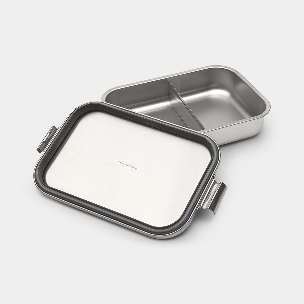 Brabantia Lunchbox 2 l, 26 × 16,7 × 6,3 cm, Edelstahl, silber