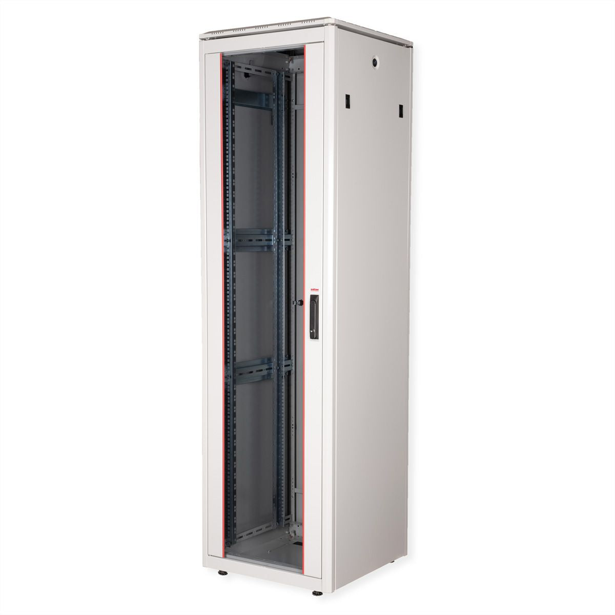ROLINE Pro – 19" Netzwerkschrank 42U, IP20, abschliessbar, 600 × 600 × 2053 mm, lichtgrau, Stahl