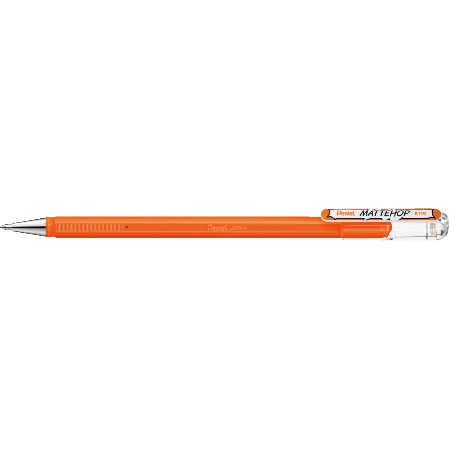 Pentel Mattehop Gelschreiber, Kappe – Orange, Spitze 1 mm, wasserfest, Pigmenttinte, 1 Stk.