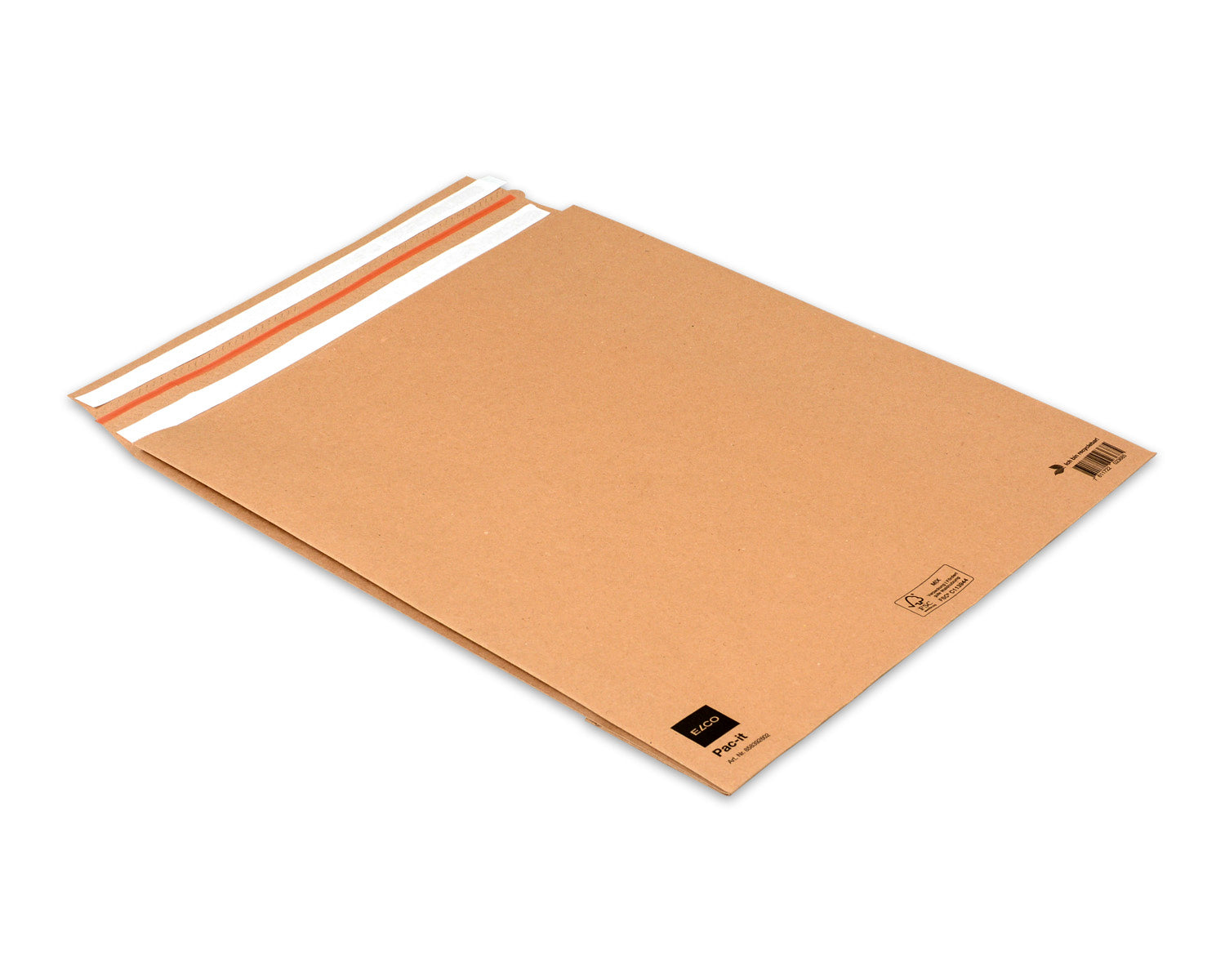 Elco Papierversandtasche – 380 × 475 × 80 mm, Seiten- und Bodenfalte, braun, Einsteckverschluss – 100 Stück