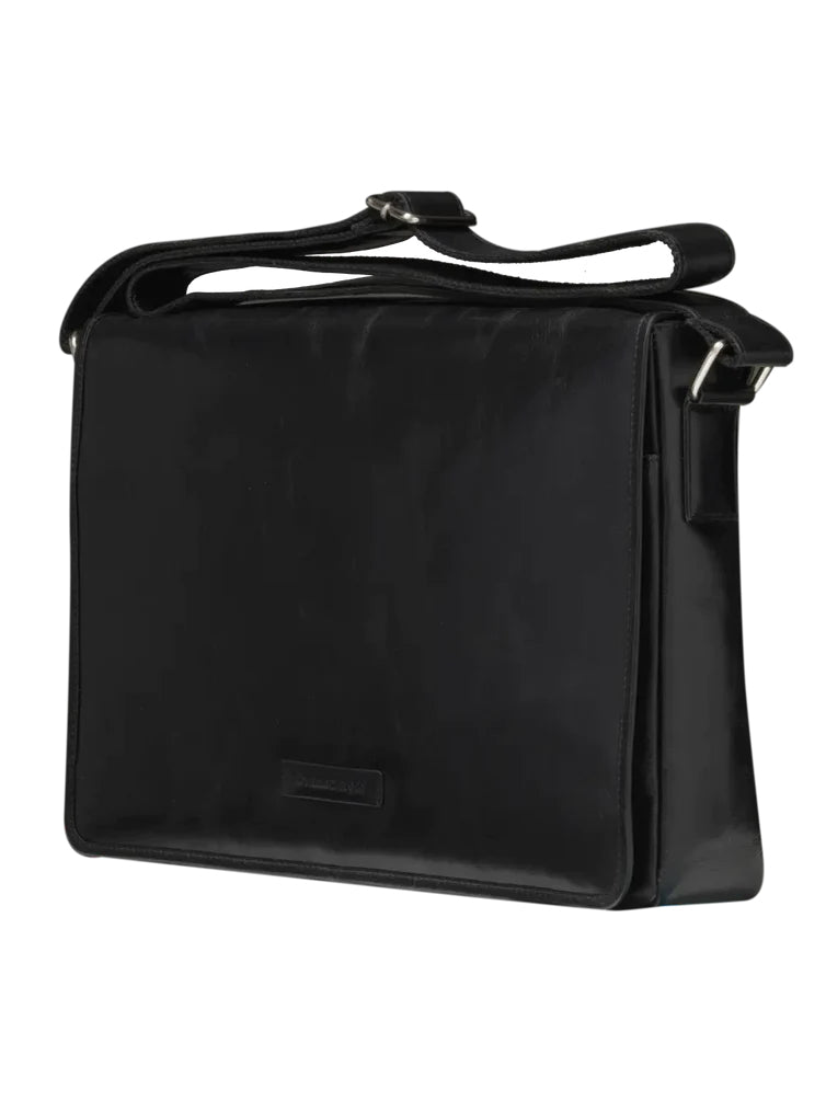 dbramante1928 Marselisborg Notebook-Tasche bis 14" – Vollnarbenleder, mit Schultergurt – Schwarz