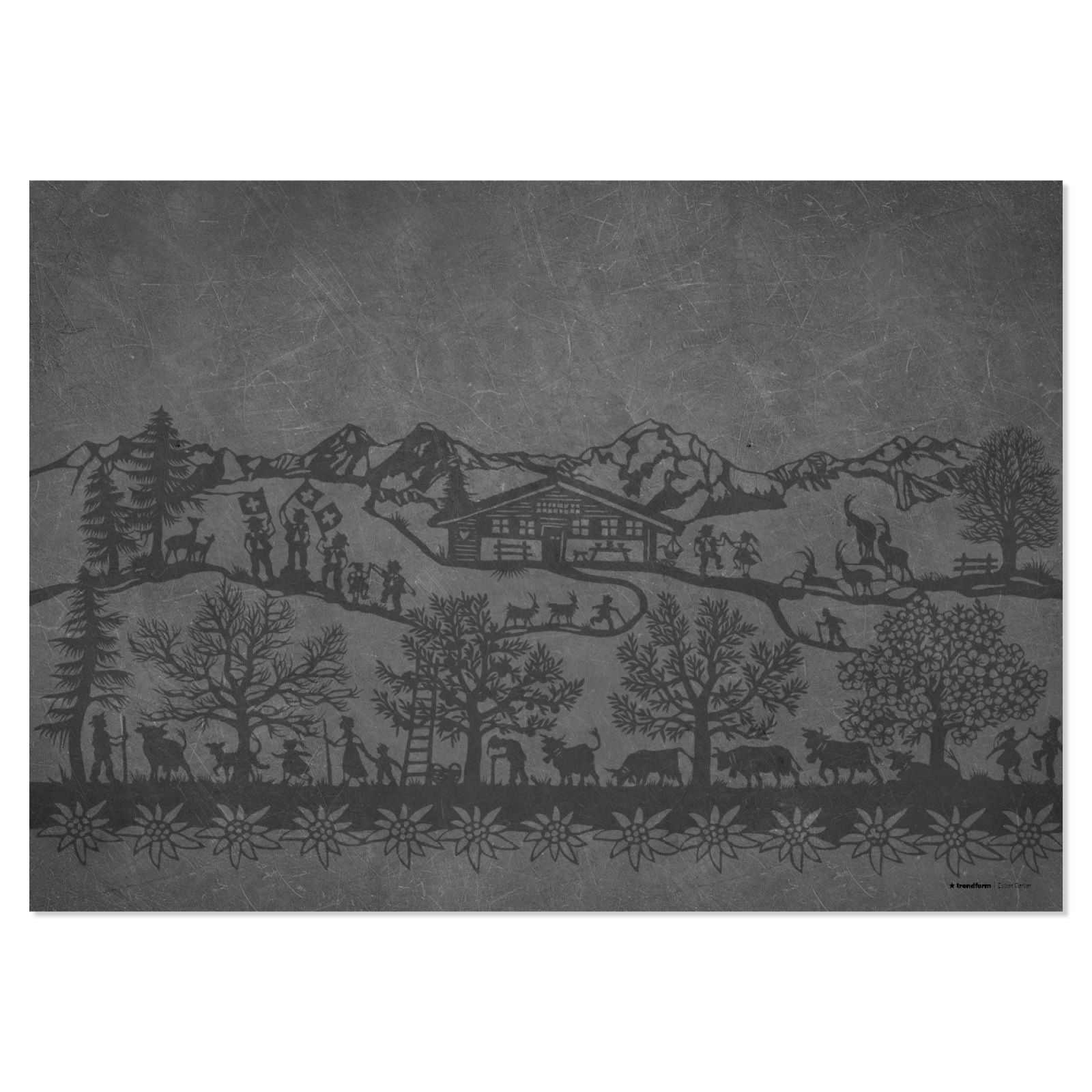 Trendform Tischset SWISS Tradition 9, Papier/Karton, Waldmotiv – 42 × 29,7 cm – FSC – 48 Stk.