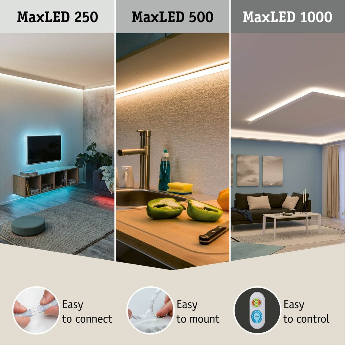 Paulmann LED-Strip 0,03 m – Warmweiss 2700 K, 25 lm, 0,3 W – IP20 – Silber, Kunststoff