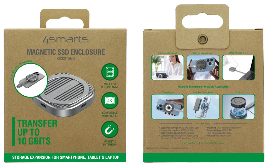 4smarts Magnetisches SSD-Gehäuse 541311 – 1-Bay – für M.2 NVMe