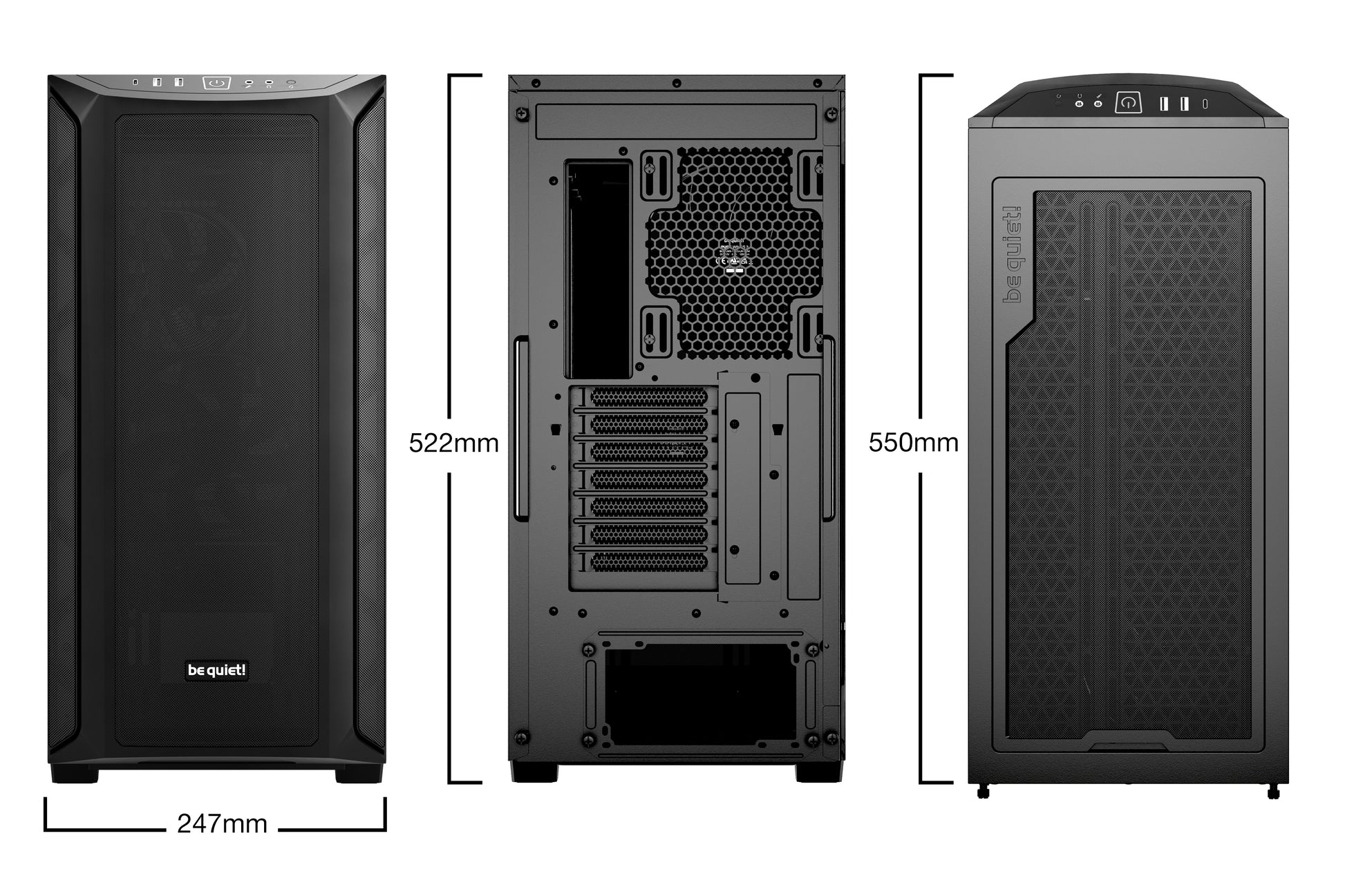 be quiet! be quiet Shadow Base 800 – PC-Gehäuse – für ATX, EATX, micro-ATX, Mini-ITX, max. GPU 43 cm, Schwarz
