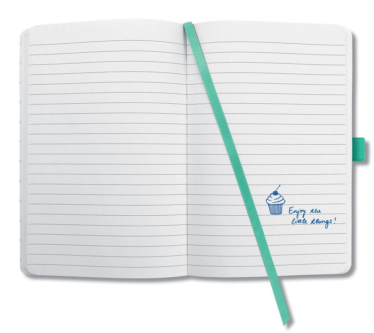Sigel Notizbuch A5, liniert, Fadenheftung, Karton, 174 Seiten, perforiert, 80 g/m² – mintgrün