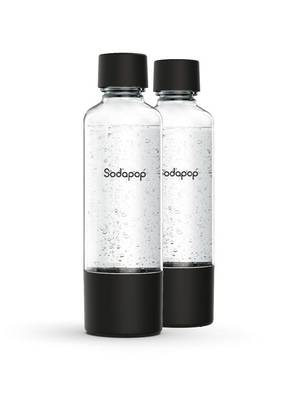 mySodapop Karbonisiererflasche – 850 ml, für Logan, 2 Stk., PET, Schwarz/Transparent