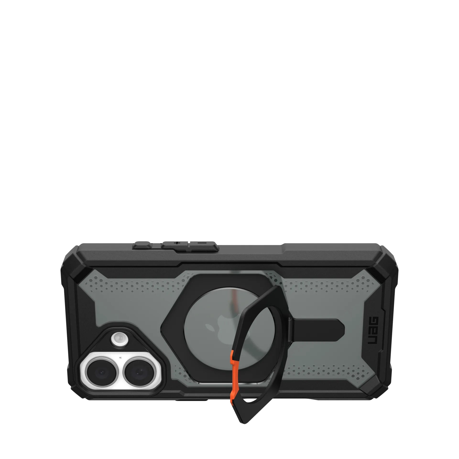 Urban Armor Gear Backcover – für Apple iPhone 16 – schwarz/orange – MagSafe-kompatibel