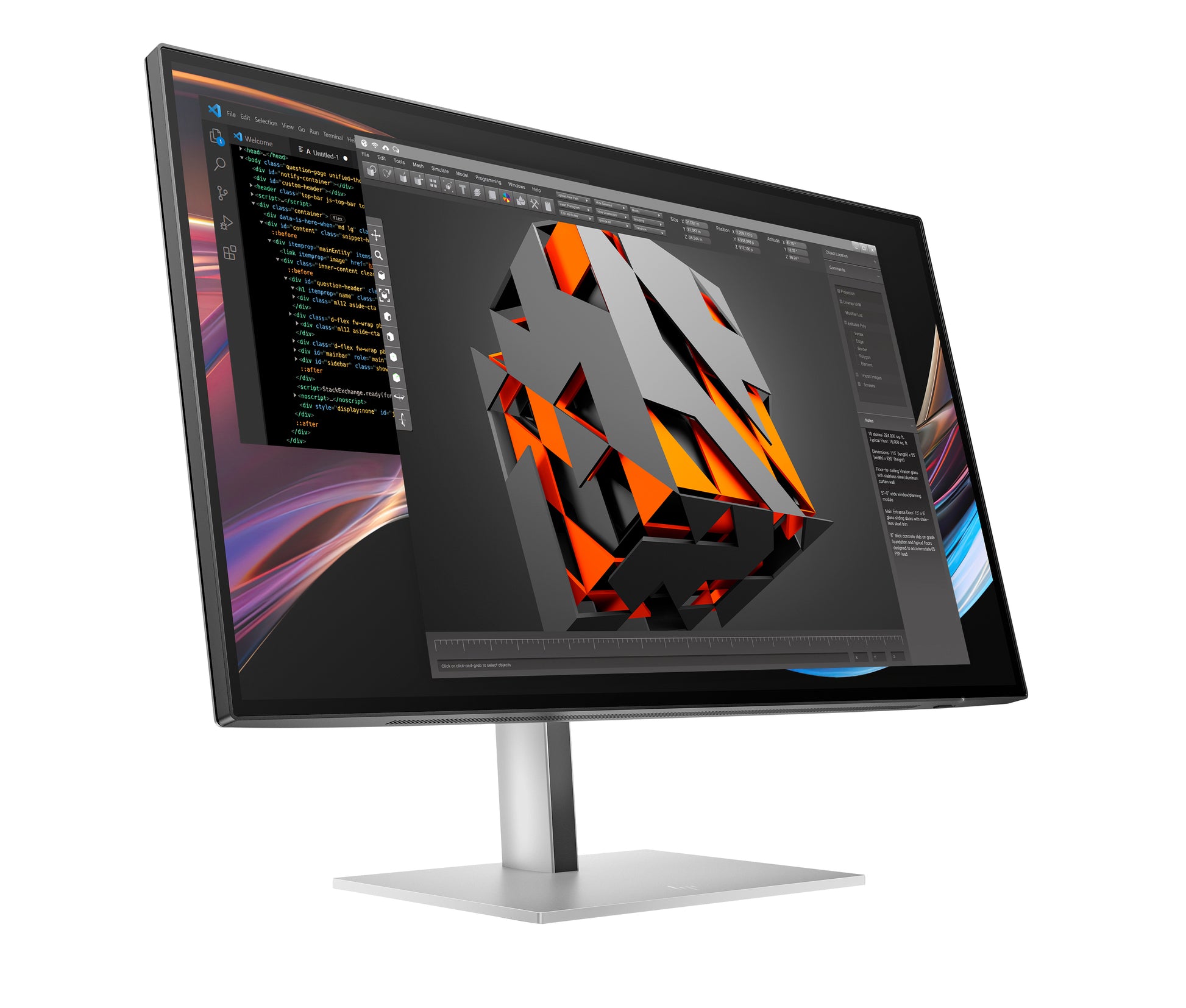 HP 727PK – Monitor, 27" 3840 × 2160 (UHD 4K), IPS, 400 cd/m², HDMI, DisplayPort, USB