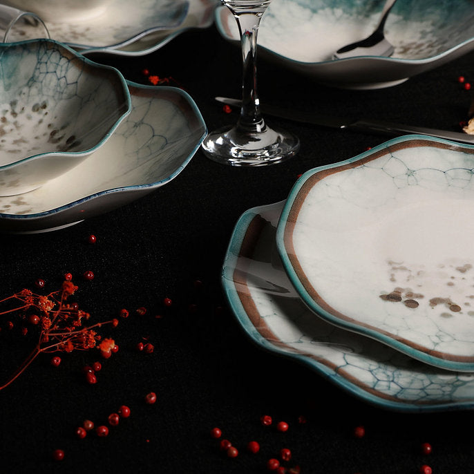 Hermia Geschirrset – 24-teiliges Set, Porzellan, Mehrfarbig