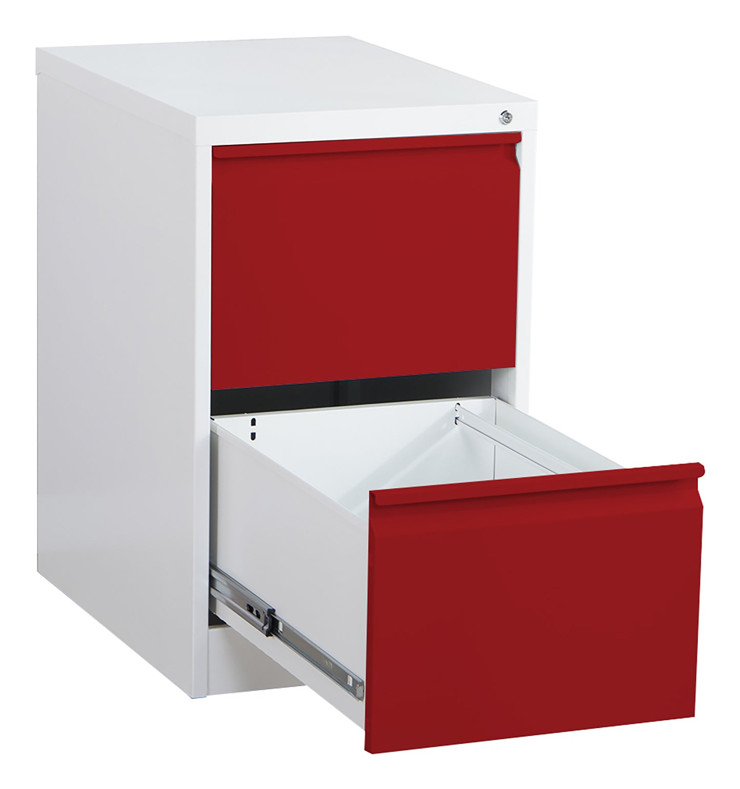 Phoenix Safe Co. FC1002GRK – Aktenschrank, 2 Schubladen, abschliessbar, Stahl, 450 × 620 × 725 mm, Rot/Grau
