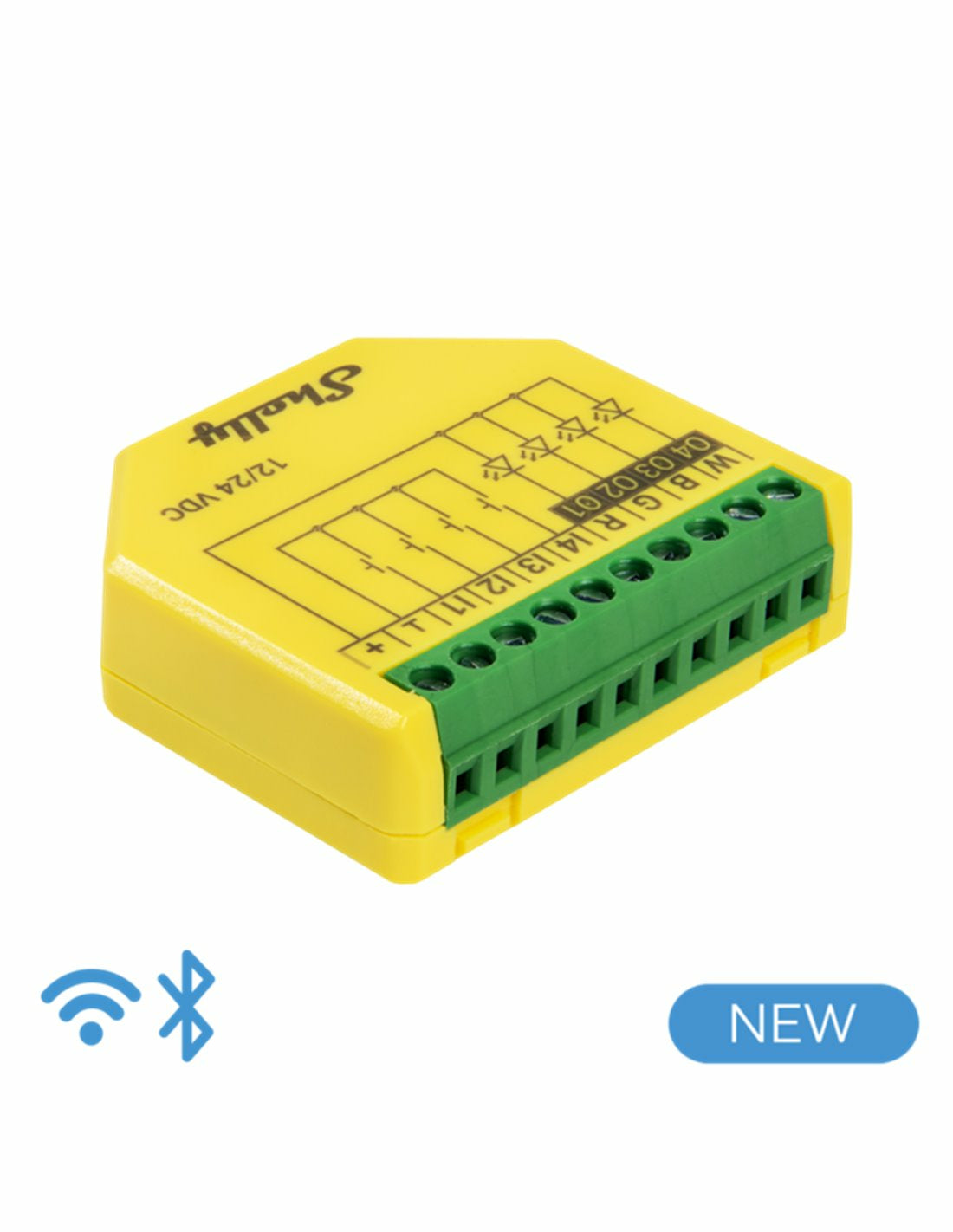 Shelly Dimmaktor Plus RGBW PM – Zubehör – Dimmaktor (RGBW), WLAN – für Amazon Alexa, Google Assistant