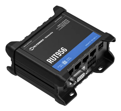 Teltonika RUT956 – LTE-Router, Wi‑Fi 4, 3x LAN (Fast Ethernet), Dual‑SIM, DIN-Schiene, Schwarz