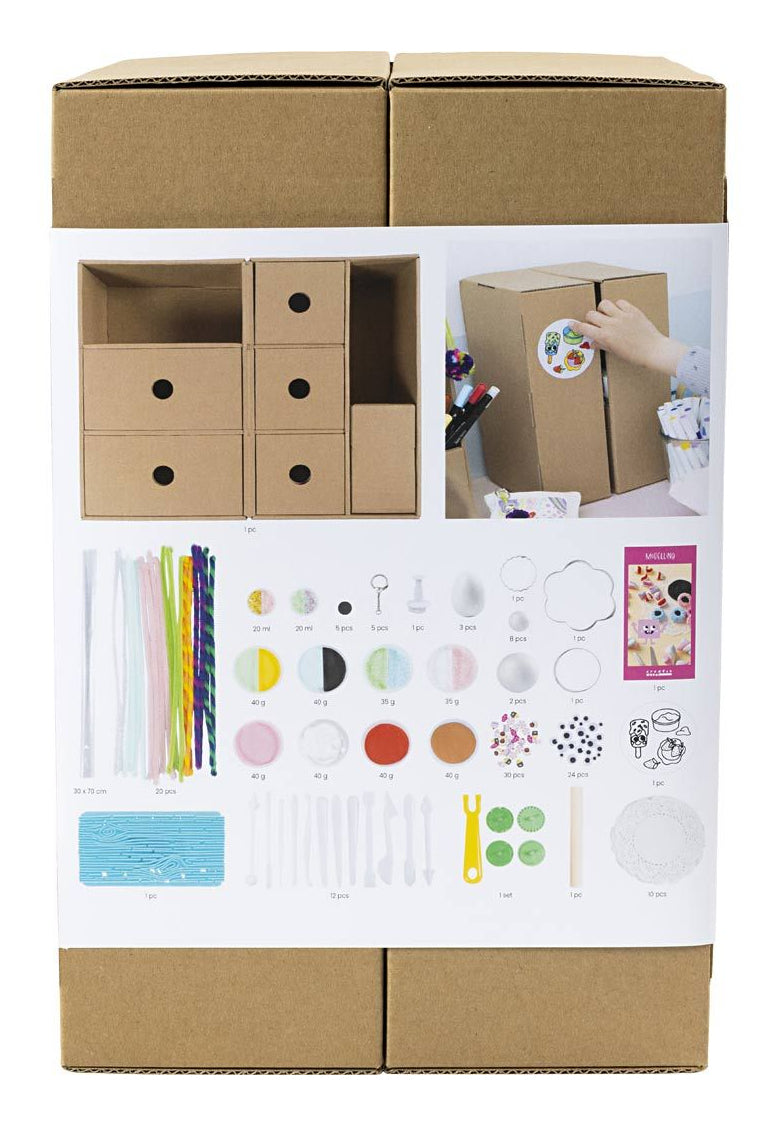 Creativ Company Bastelset – ab 4 Jahren – inkl. Silk Clay, Foam Clay, Glitter Clay – Mehrfarbig