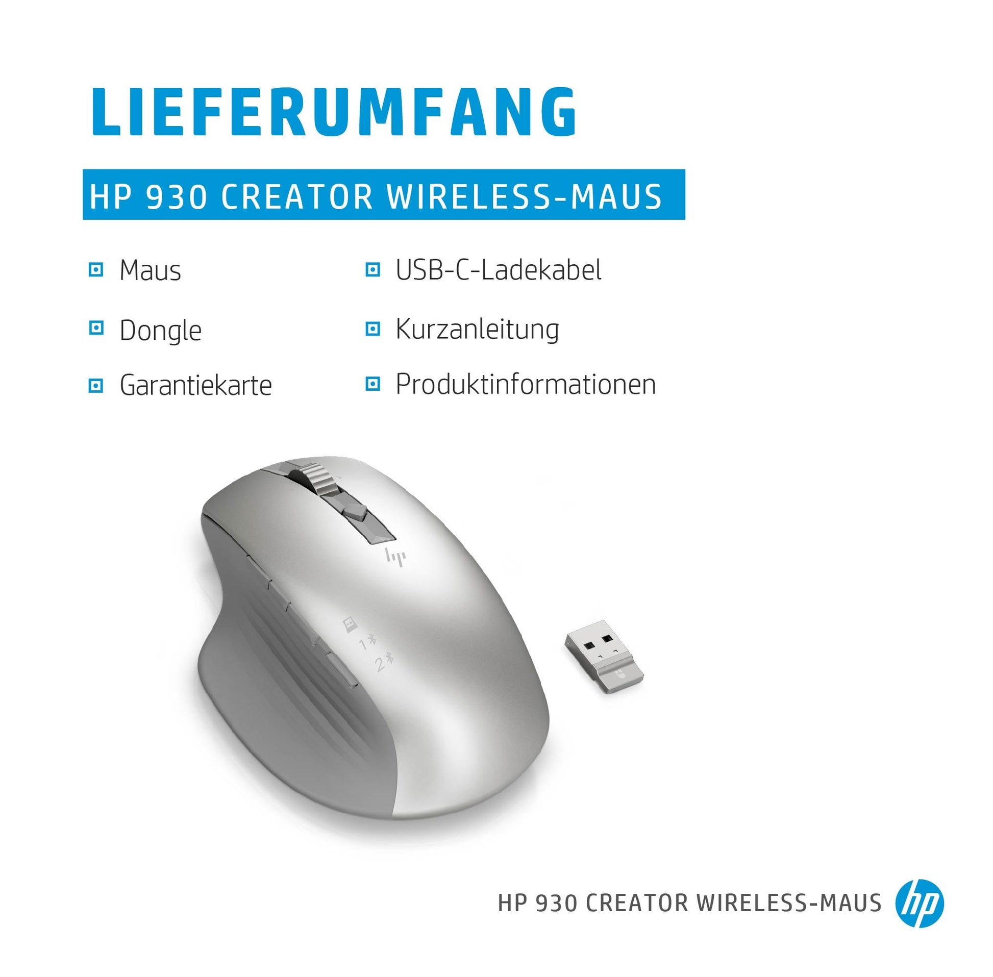 HP Creator 930 SLV Maus – kabellos, silber