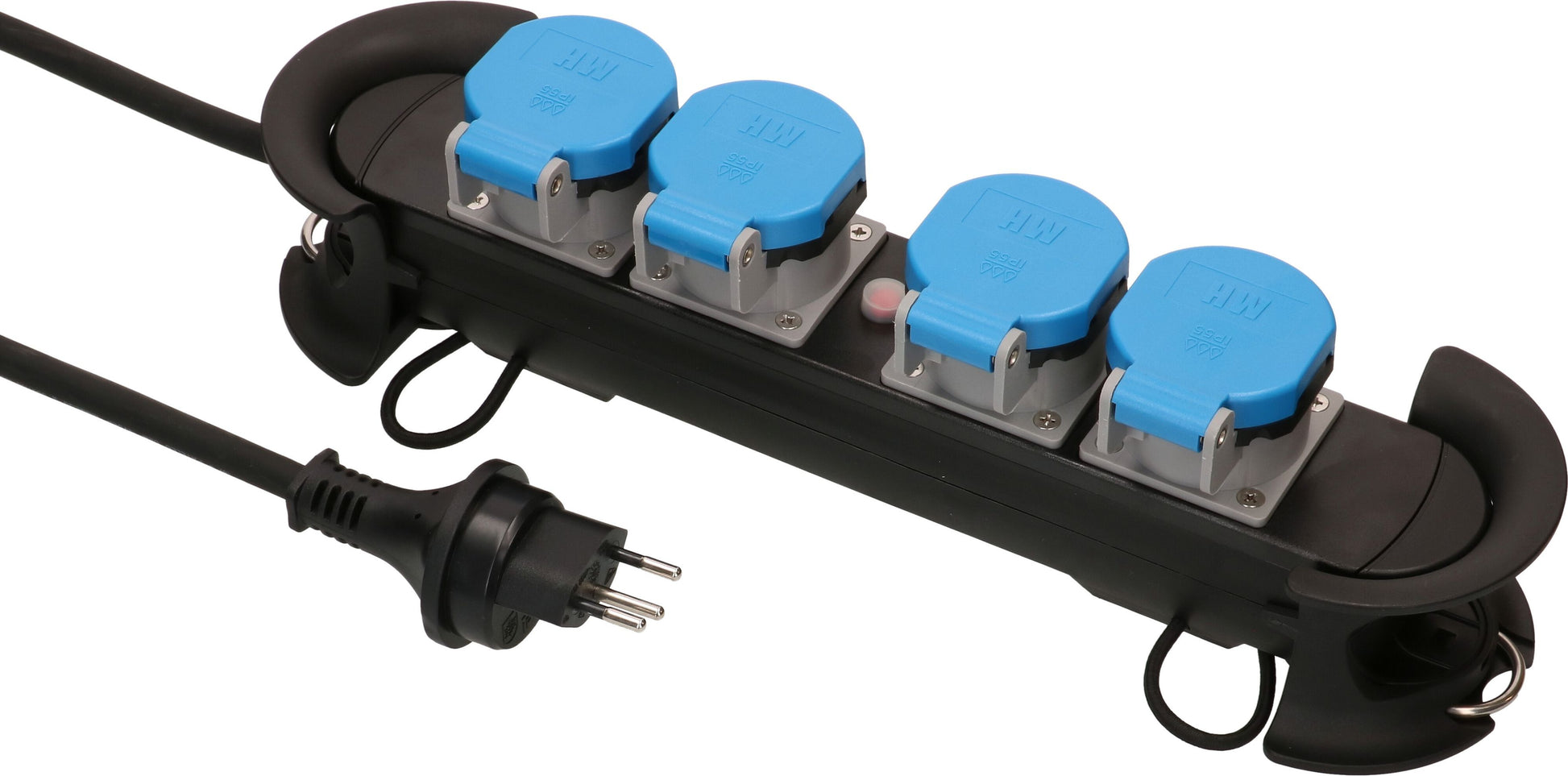 Max Hauri AG Max Hauri Construct Line SZ/BL – Steckdosenleiste, 4× T13, mit 4 Schaltern, 5 m, Stecker T13, IP55