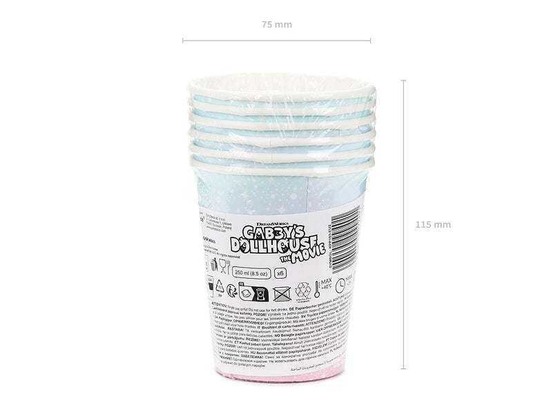 PartyDeco Becher, Papier – 2,5 dl, mehrfarbig – 6 Stk.