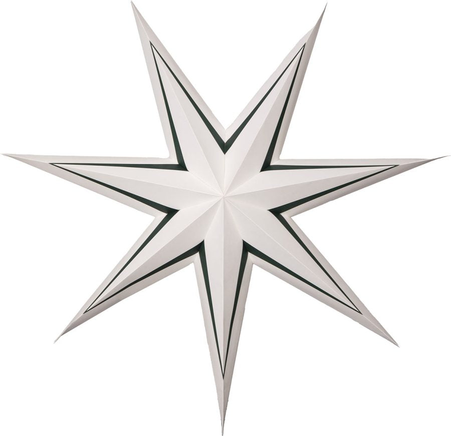 Star Trading Dekolicht – 80 × 17 × 80 cm, warmweiss, weiss/grün, Papier, Sternmotiv, Netzbetrieb