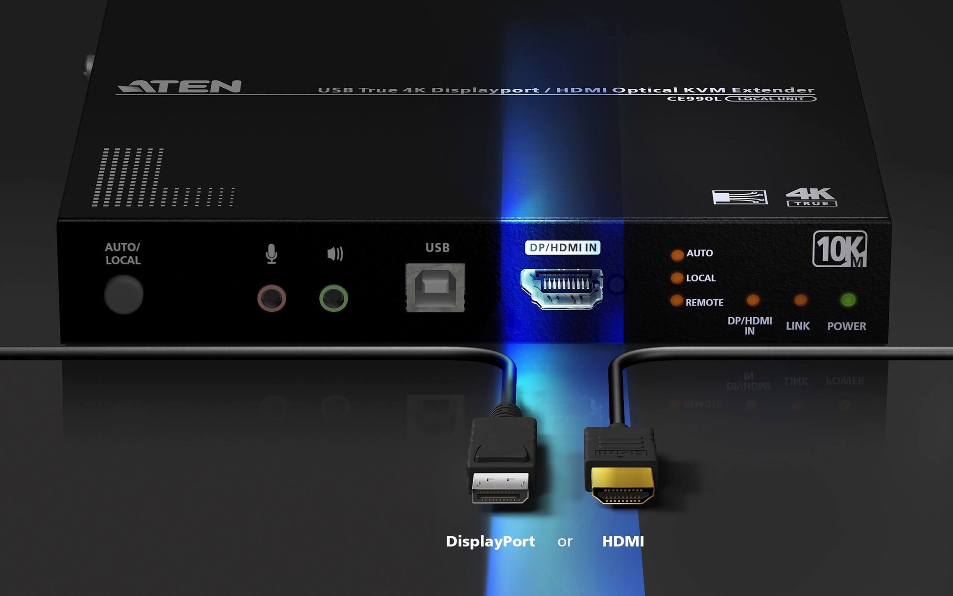 ATEN CE990 – KVM-Extender – DisplayPort/HDMI – 4096 × 2160 @ 60 Hz, 10 km, Sender & Empfänger