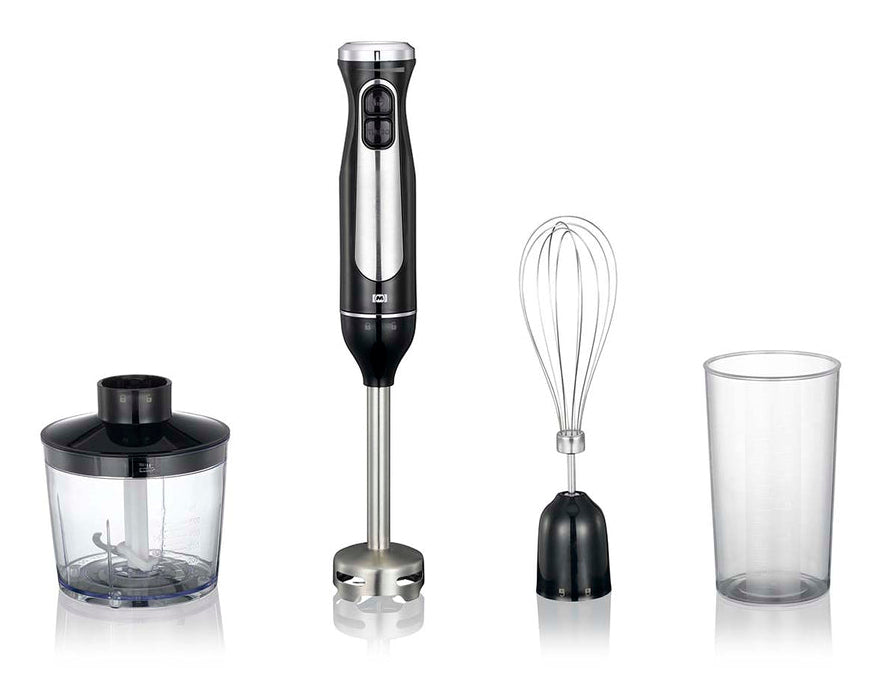 Melissa Stabmixer 16210069 – 0,7 l, Zerkleinerer 0,5 l, 600 W – Schwarz/Edelstahl
