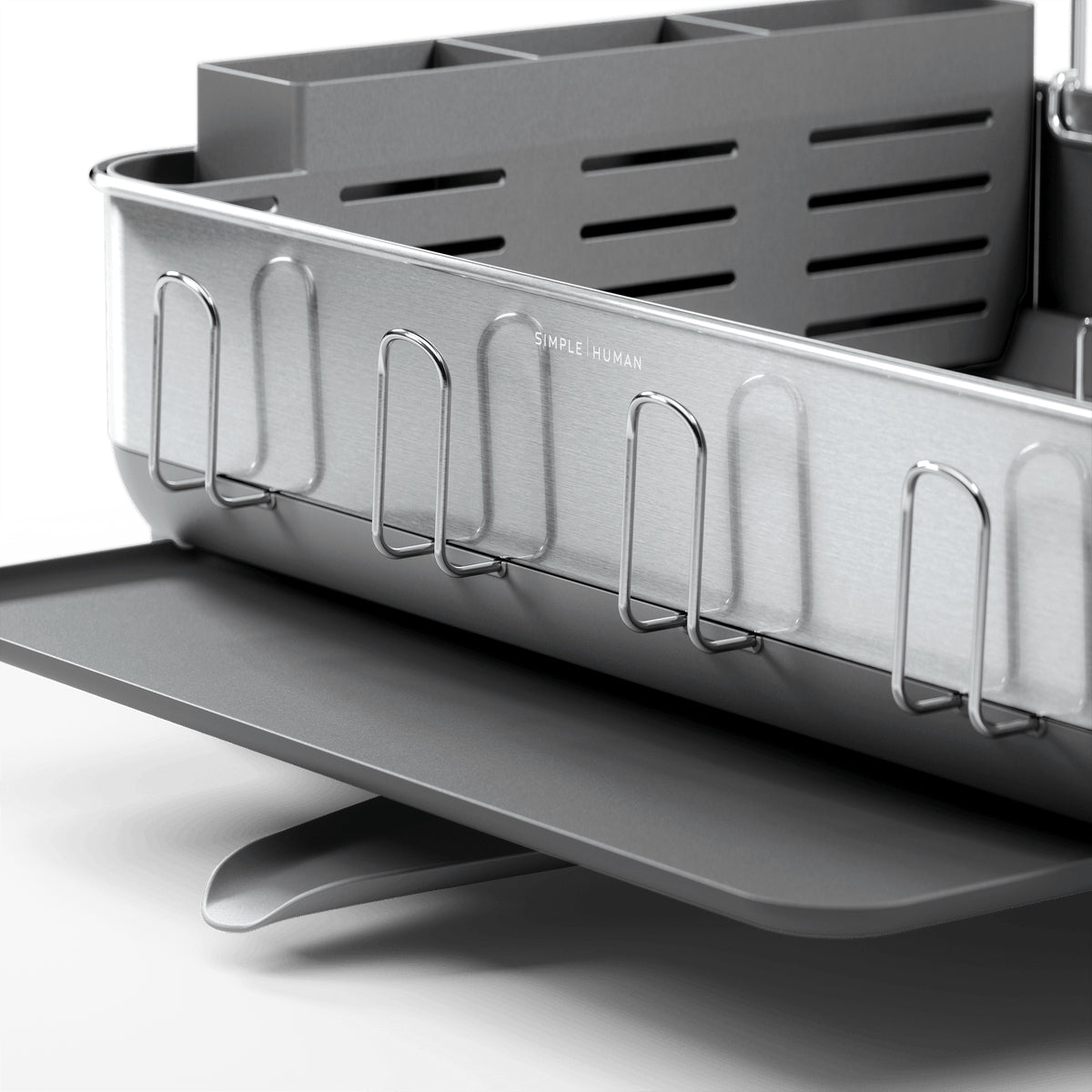 simplehuman Abtropfgestell, 51,4 × 56,6 × 29,2 cm, Edelstahl, Silber