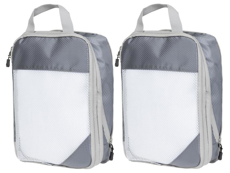 KOOR Packhilfen-Set (Grösse S) – mit Reissverschluss, Tragegriff – 30×9×20 cm – Grau – Polyester – 2-teilig