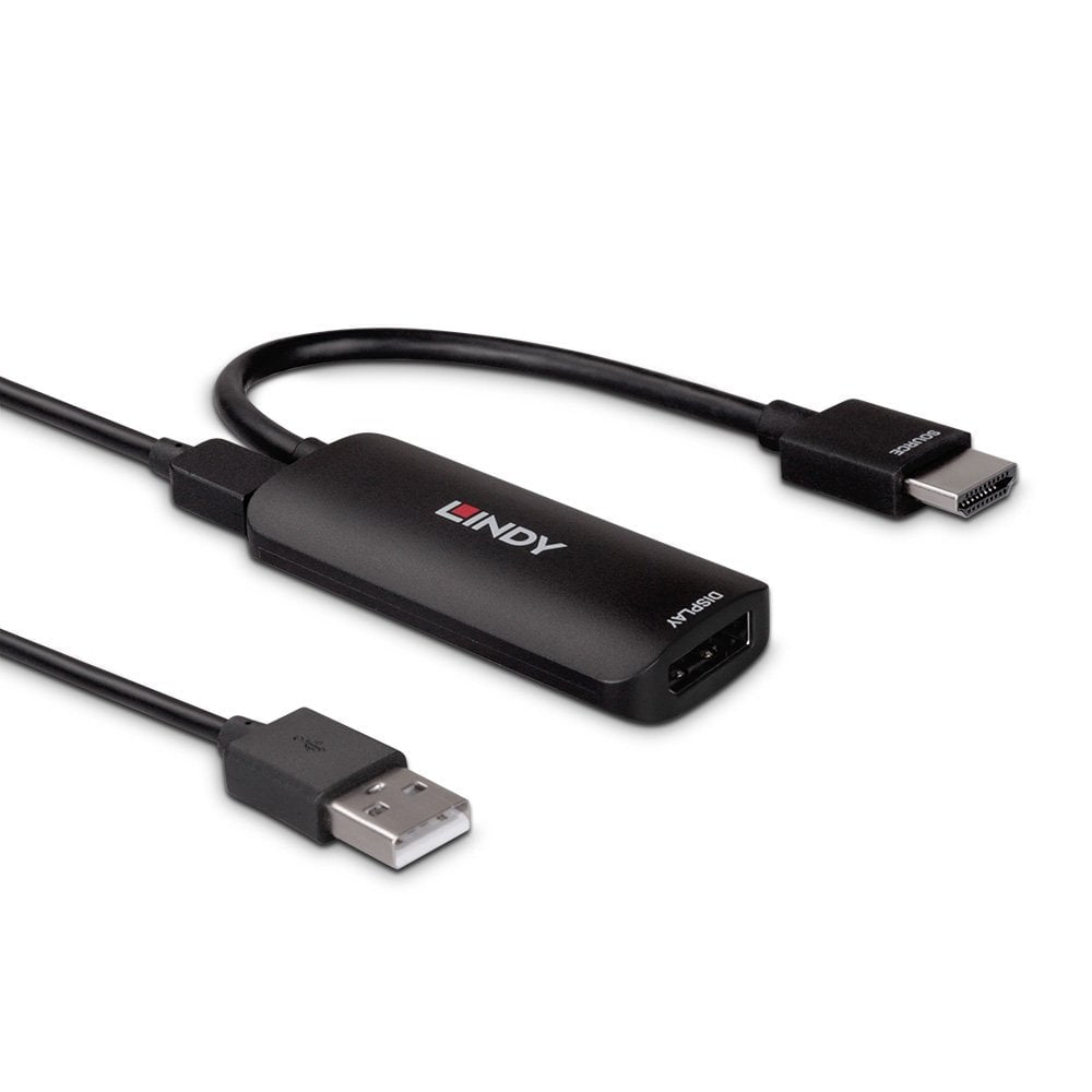 Lindy HDMI auf DisplayPort Adapter, DisplayPort 1.4, 8K@60 Hz