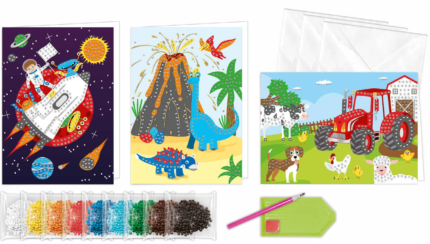URSUS Diamond-Painting-Set – Grusskarten (diverse Motive) – ab 3 Jahren