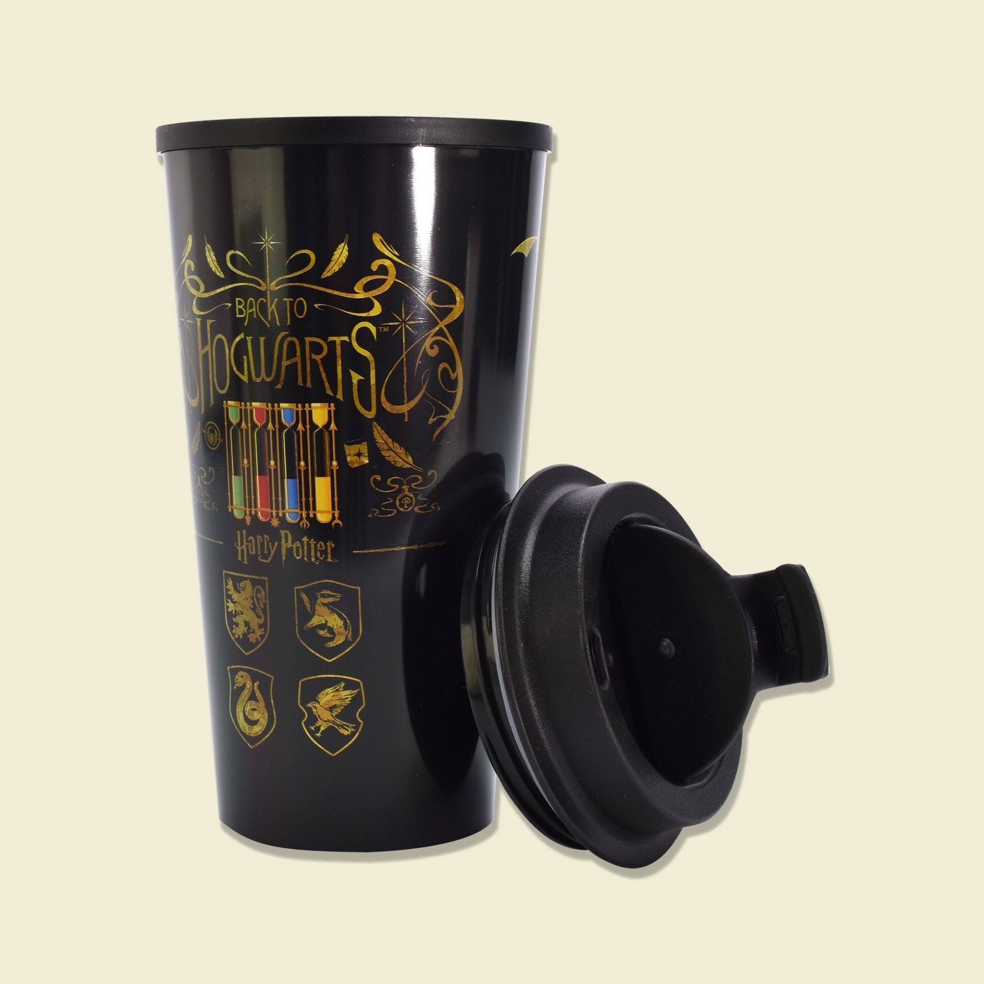 Thumbs Up Harry Potter Kaffeebecher – 450 ml, 9,0 × 6,3 × 18,4 cm, Keramik, mit Deckel (Flip-Top)