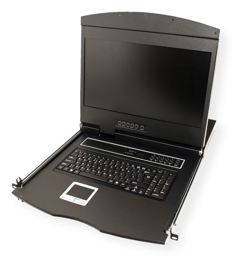 VALUE 19" Rack-LCD-Konsole – 8-Port VGA KVM – 1366 × 768, USB 2.0, CH-Layout – 1U