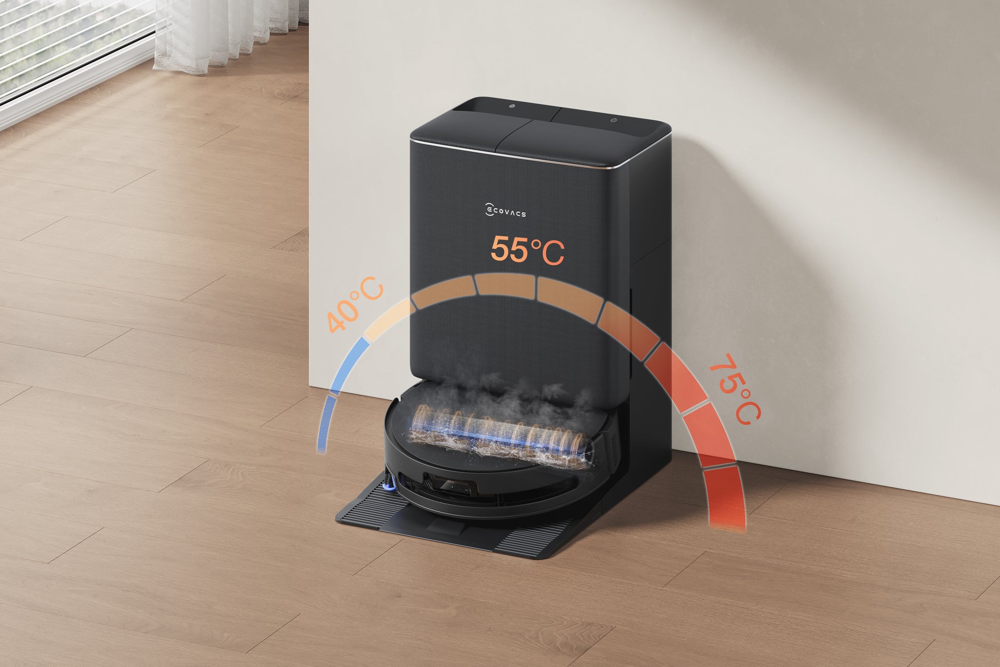 Ecovacs Deebot T90 PRO OMNI Saugroboter mit Absaugstation und Wischfunktion – 30000 Pa, 350 min, Höhe 98 mm