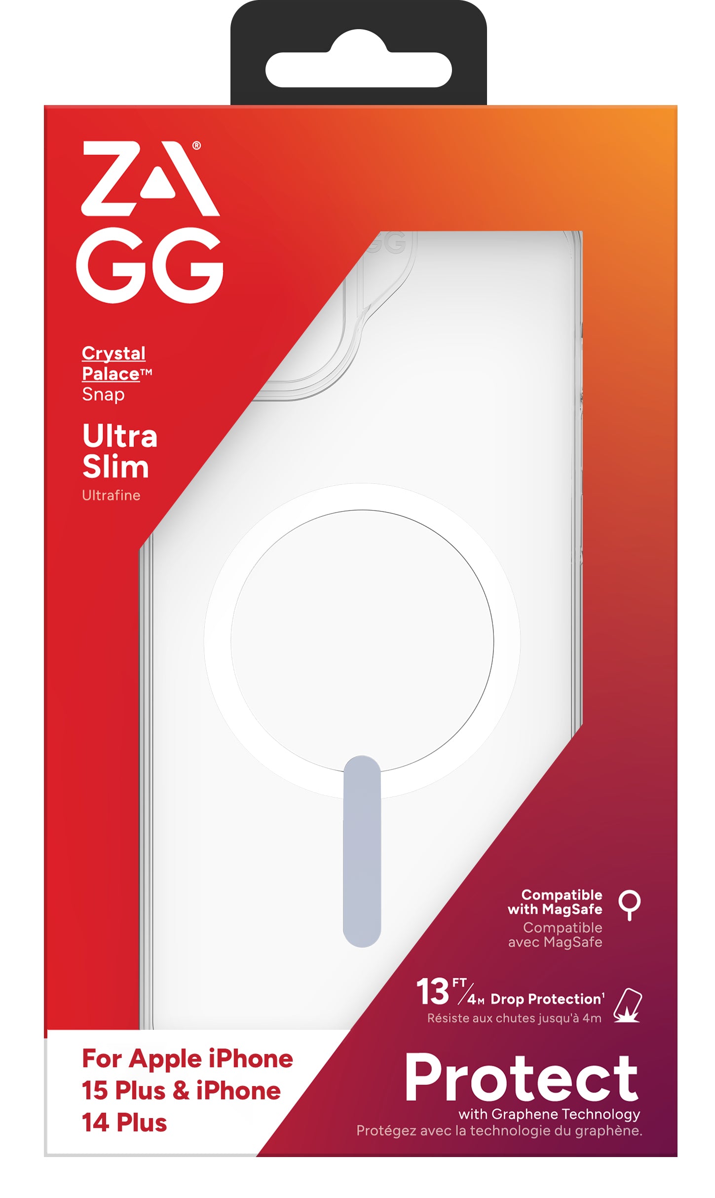 ZAGG Crystal Palace Snap – Backcover – für Apple iPhone 15 Plus/14 Plus, Transparent, bis 4 m Sturzsicher