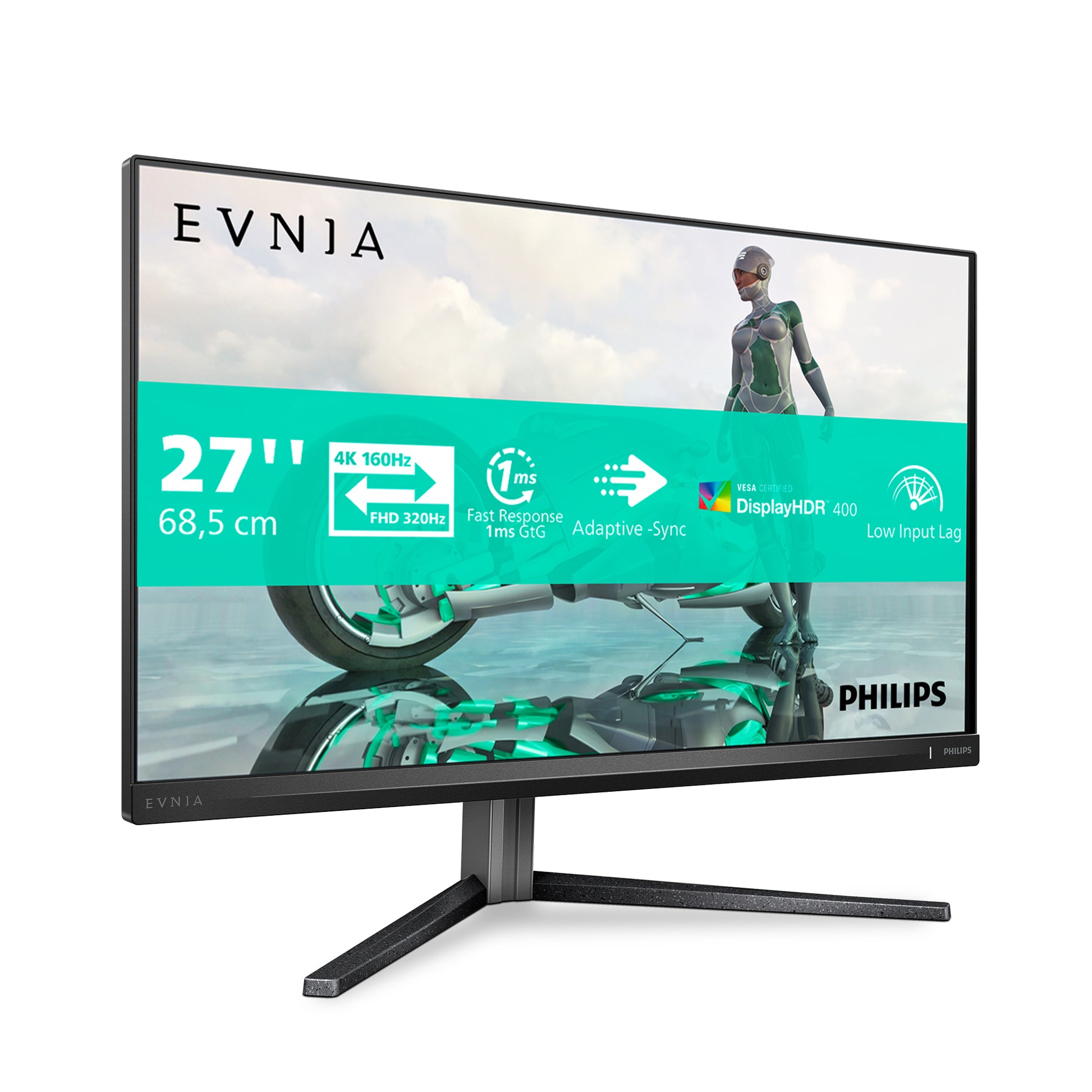 Philips 27M2N3800A/00 – Monitor, 27", 3840 × 2160 (UHD 4K), IPS, 320 Hz, 350 cd/m², Integrierte Lautsprecher, Grau