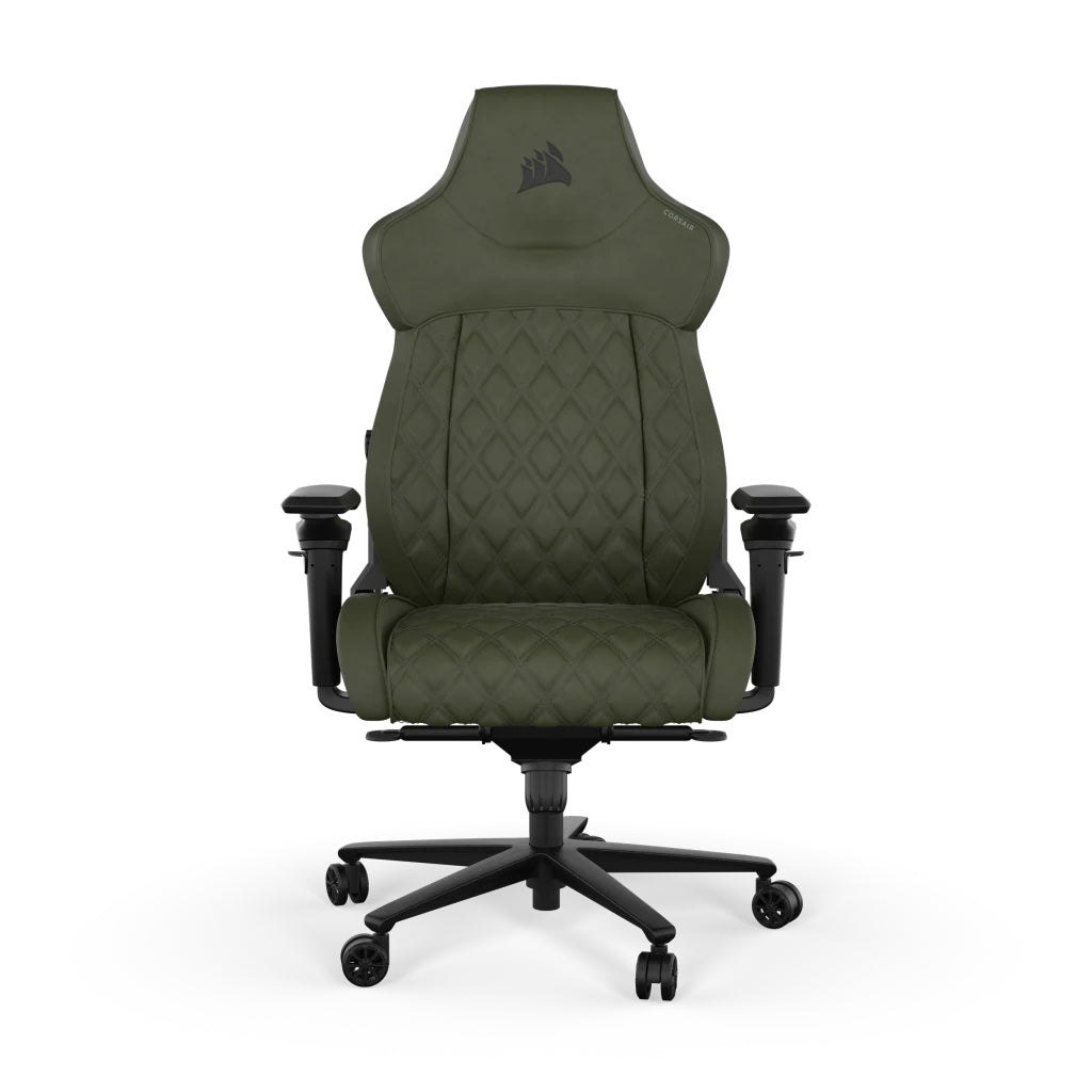 Corsair T500 LUXE Sherwood Gaming-Stuhl – Stoff – Grün, 3D-Armlehnen, Nackenkissen, 42–52 cm, bis 120 kg