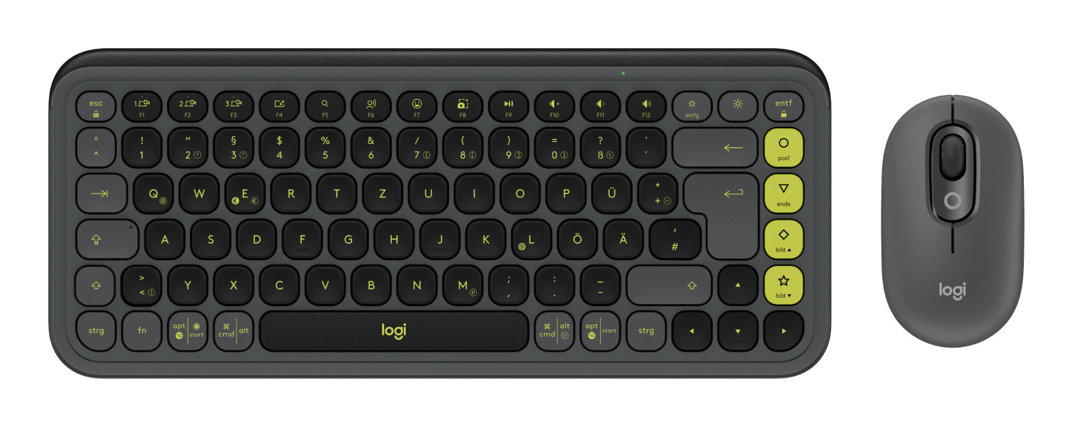 Logitech Pop Icon – Tastatur, kabellos (Bluetooth), DE-Layout (DE), Grau – für Windows, macOS & Android u. a.