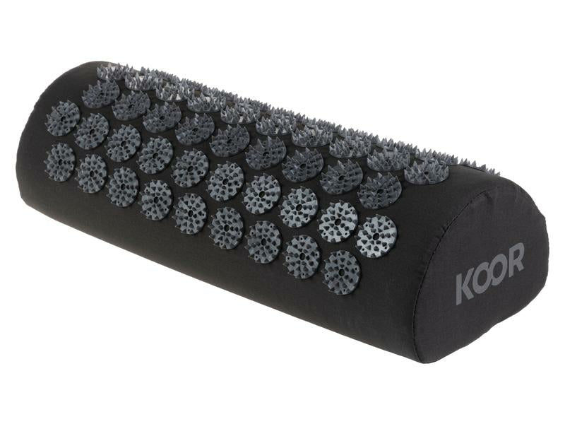 KOOR Akupressurmatte mit Kissen – Shiatsu – Matte 42 × 66 cm, Kissen 39 × 10 cm –  – Schwarz