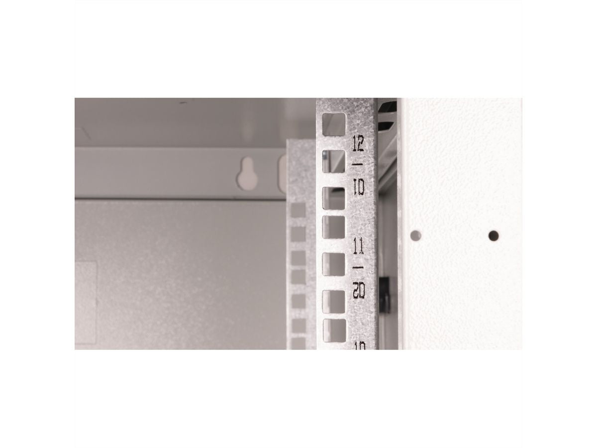 ROLINE Basic Plus – 19" Wandverteiler 12U, IP20, abschliessbar, 600 × 600 × 645 mm, lichtgrau, Stahl