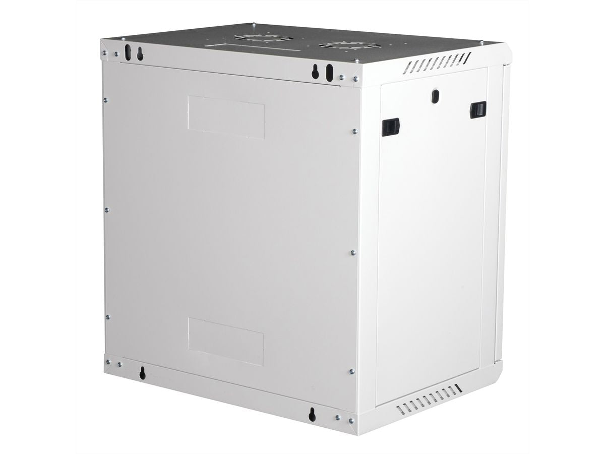 ROLINE Basic Plus – 19" Wandverteiler 12U, IP20, abschliessbar, 600 × 450 × 645 mm, lichtgrau, Stahl