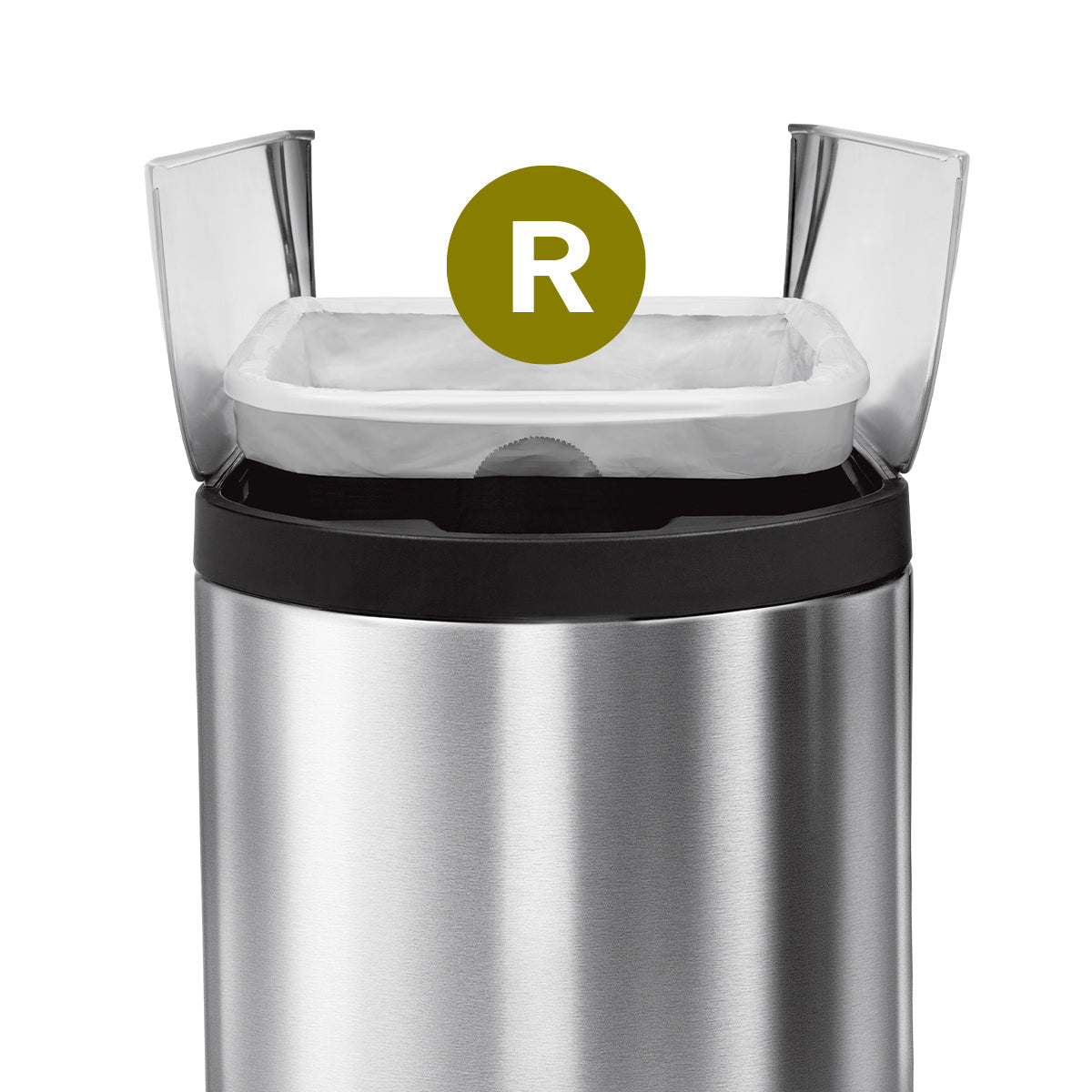 simplehuman Kehrichtsack für Code R – 10 l, mit Zugband, PE, weiss, 454 × 419 mm, 100 Stk