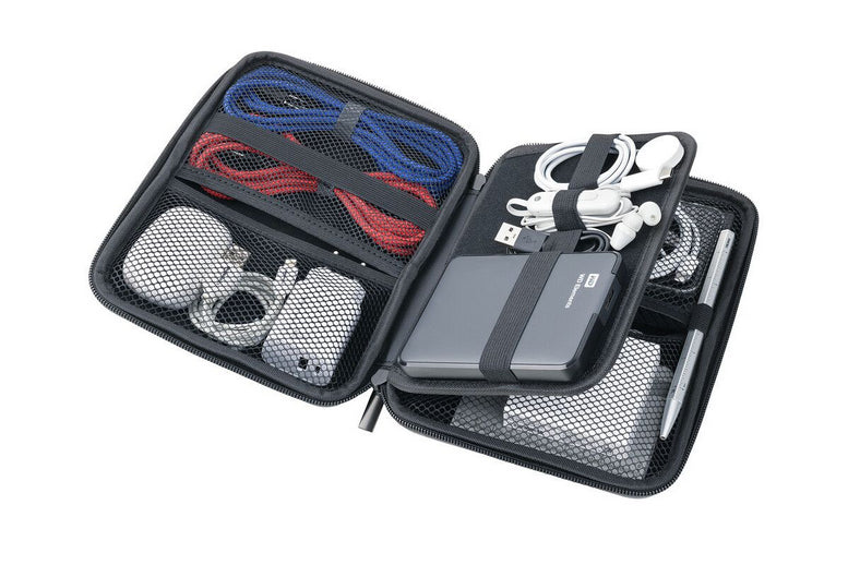 TROIKA Reise-Organizer – Kunstleder, Samt, Grau, 220 × 160 × 50 mm