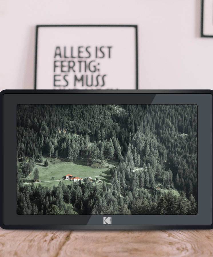 Kodak Digitaler Bilderrahmen RCF-106H 10" – 1280 × 800, IPS, Touchscreen, WLAN, 16 GB, SD, SDHC, Schwarz