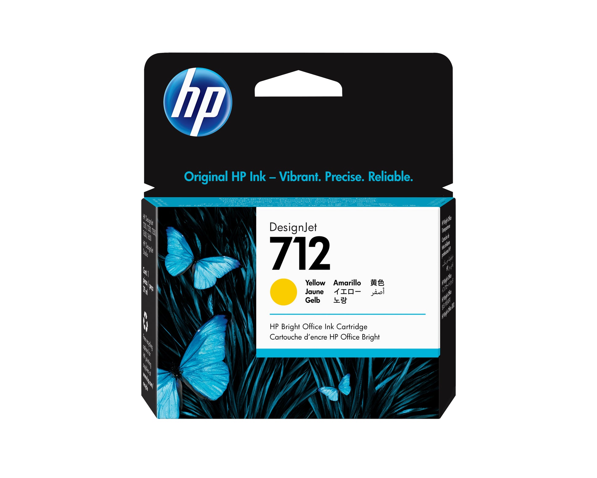HP 712 Gelbe Tintenpatrone (Original) – 29 ml – für DesignJet T210/T230/T250 … – 3ED69A