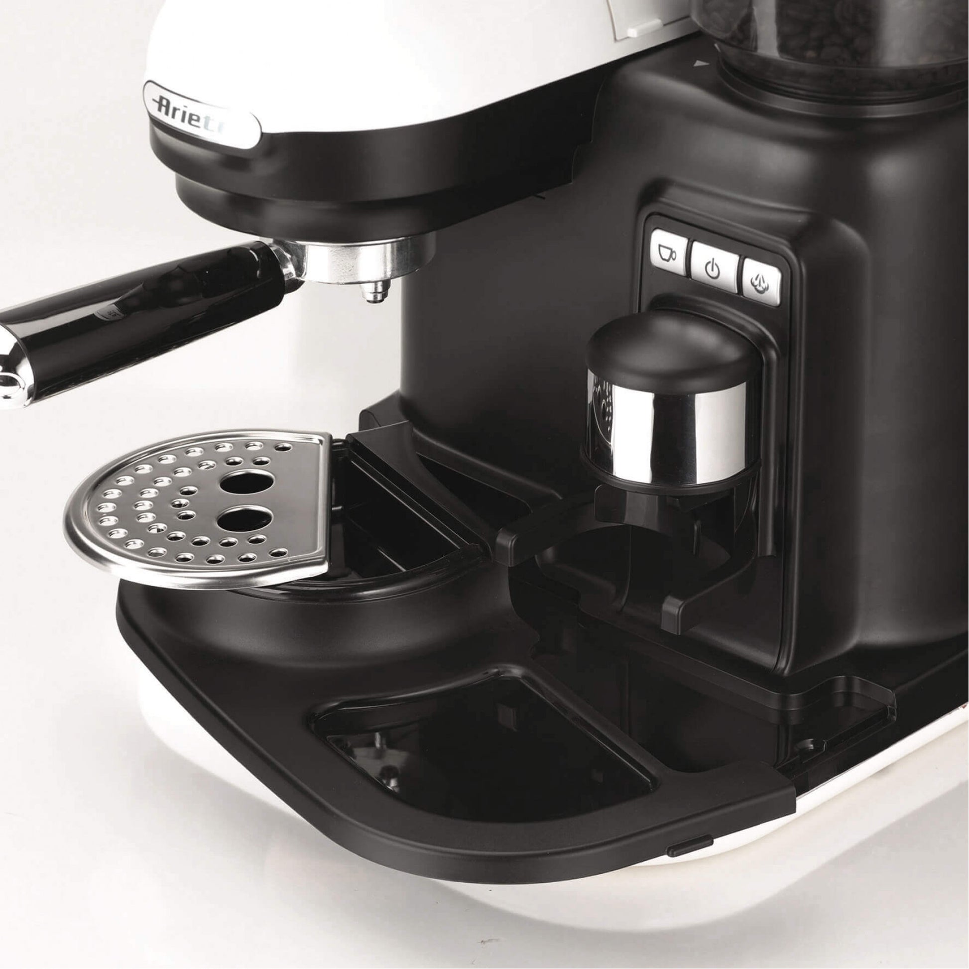 Ariete Espressomaschine ARI-1318-MOD-WH – 0,8 l, Mahlwerk & Milchaufschäumer, 1080 W – Weiss